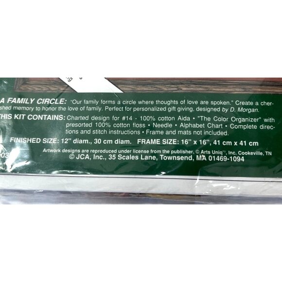 Elsa Williams Counted Cross Stitch Kit "A Family Circle" 12" Diam Made In USA 48 - Picture 4 of 6